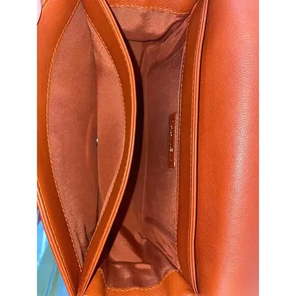 Chanel Blood Orange Leather Gunmetal Boy Bag - Picture 9 of 9